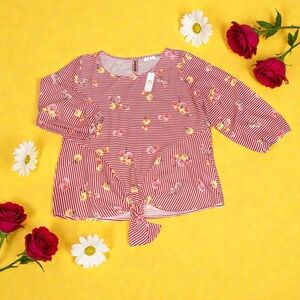 Striped Red and White Womens Top (XL) NEW